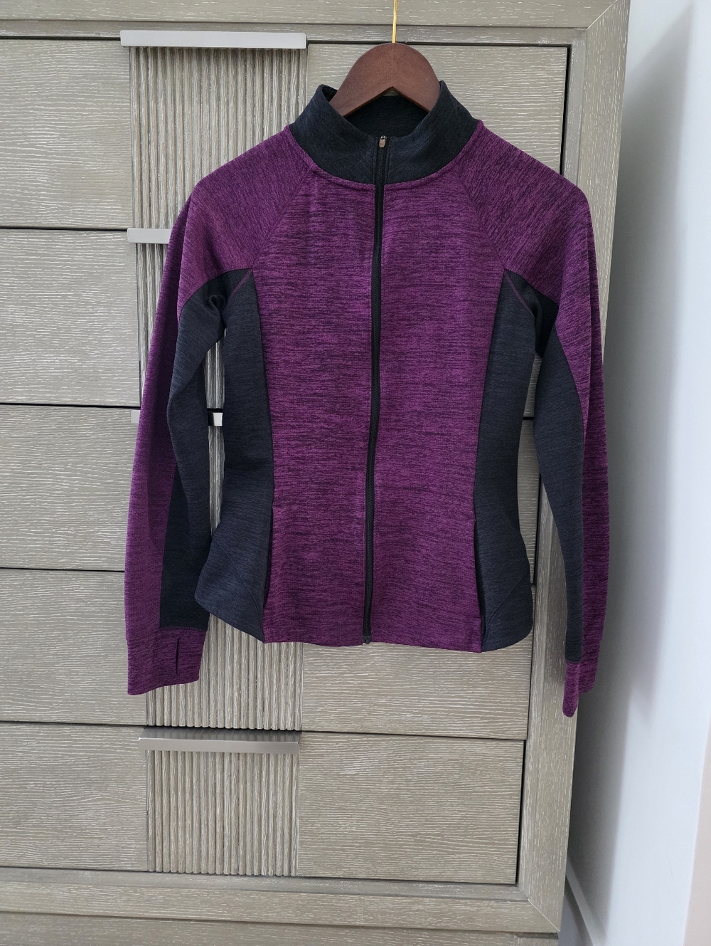 Splits59 S Live Love Dream purple black athletic zip jacket